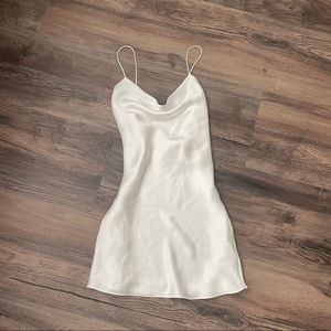 White Zara Satin Open Back Mini Dress BRAND NEW WITH TAGS